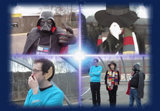 Four stills from the film