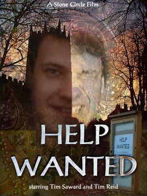 Pained face superimposed over church at night